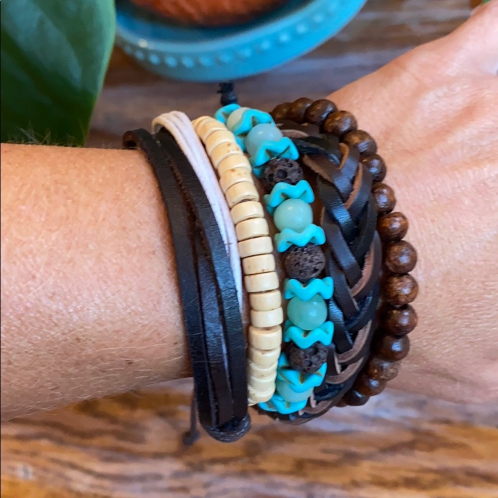 Funky bracelet lot with lava diffuser beads